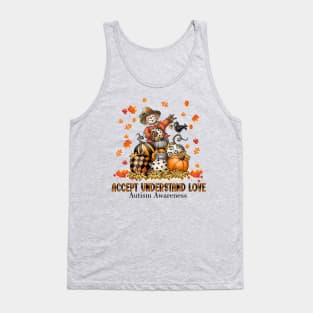 Accept Understand Love Autism Awareness Autumn Sped Teacher Tank Top